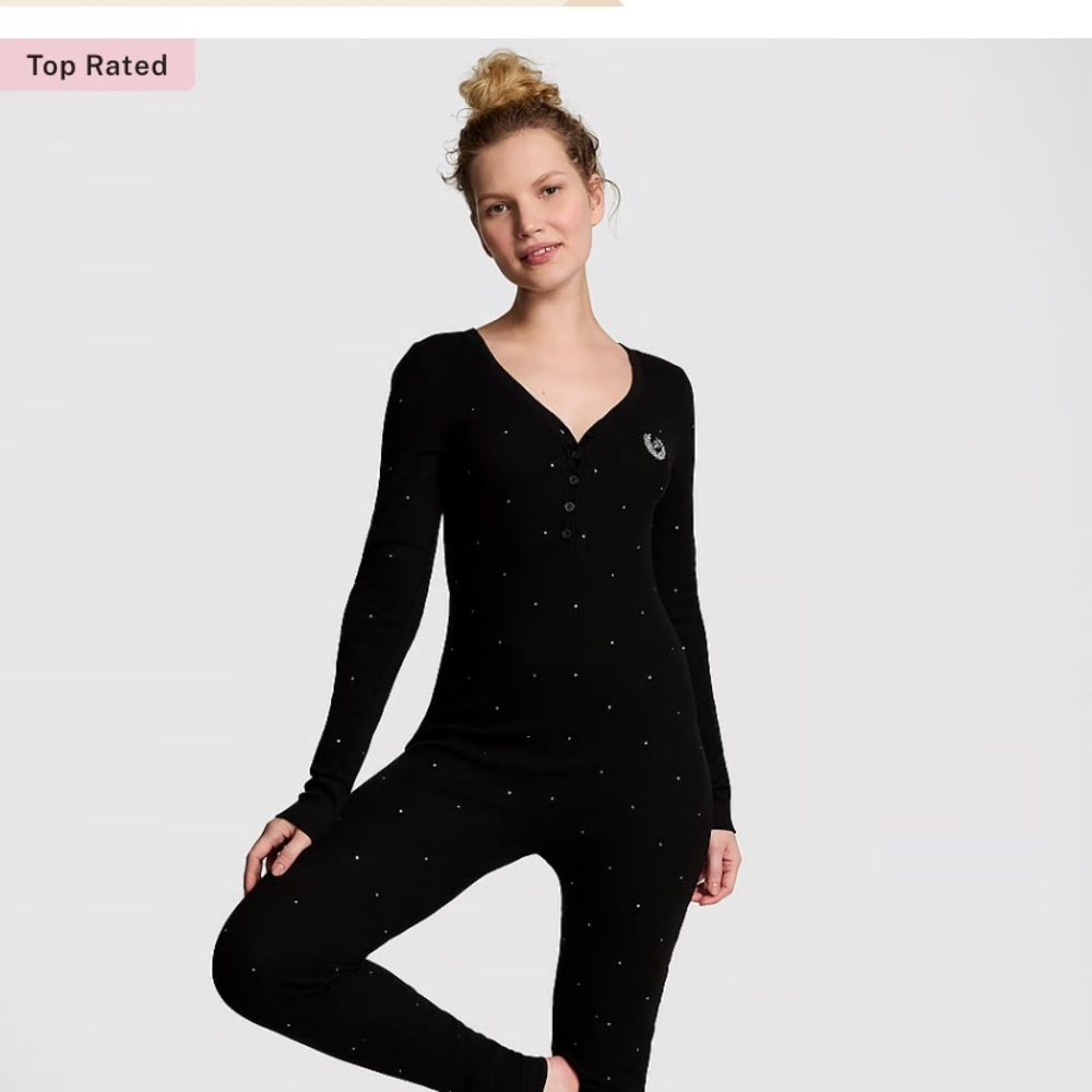 Onsie Victoria Secrets Pink pjs!!!! Slight embellishments!!! Super cute!